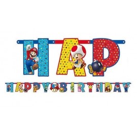 Grinalda Super Mario Happy Birthday 1,6 m x 11 cm