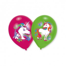 6 Globos Unicornio Latex 28 cm