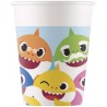 8 Vasos Baby Shark de Papel 200 ml