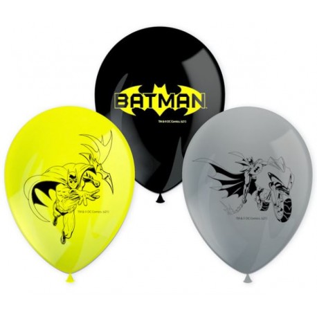 8 Globos Batman de Látex 28 cm