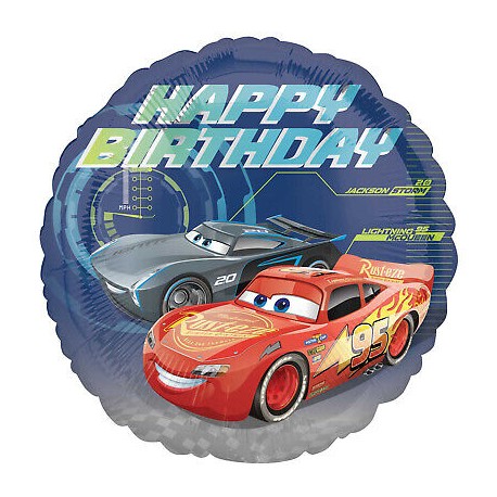 Balão Cars 3 Happy Birthday Papel