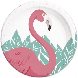 8 Pratos Flamingo 23 cm