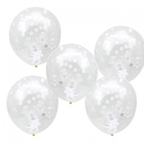 5 Globos con Confeti 30 cm