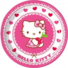 8 Pratos Hello Kitty 23 cm