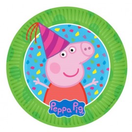 8 Pratos Porquinha Pig 18 cm