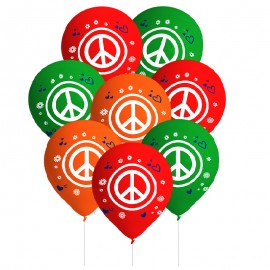 8 balões de látex hippie