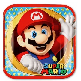 8 Pratos Super Mario 23 cm