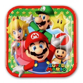 8 Pratos Super Mario 18 cm