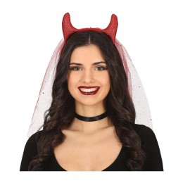 Diadema Demonio Con Velo