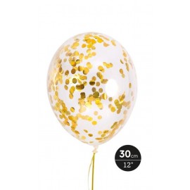 3 balões com Confeti 30 cm