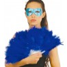 Abanico Plumas Azul 16 Palas