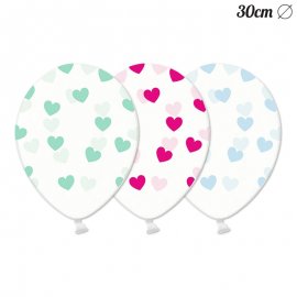 6 Globos con Corazones 30 cm