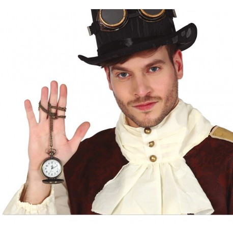 Relógio de bolso com a corrente steampunk