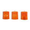 12 Velas Naranja Y Negra Con Luz 4 Cms