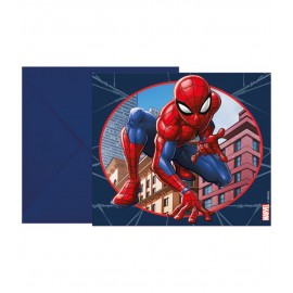 6 Convites Spiderman forma Aranha