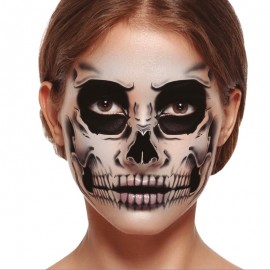 Tatuagem facial do esqueleto