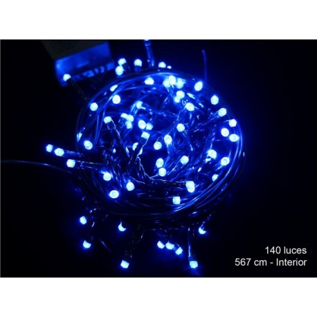 140 luzes LED 8 funções azuis 417 cm