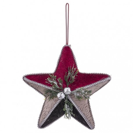 Pingente de estrela com abacaxi de tecido de 18 x 6 x 18 cm