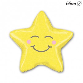 Globo Estrella Sonrisa Foil 66 cm