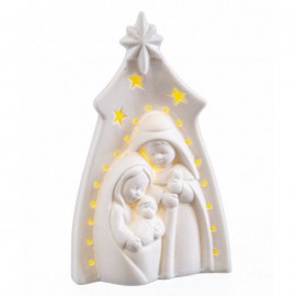 Ornamento de nascimento com porcelana LED de LED 8 x 6 x 13,50 cm