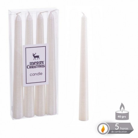 Nacarado White Candelabro Candle 1,80 x 20 cm