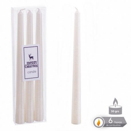 Nacarado White Candelabro Candle 1,80 x 25 cm