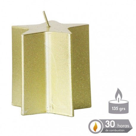 Vela de estrela de ouro 7 x 7,50 cm