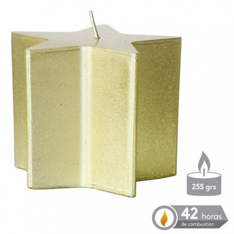 Candle Star Gold 8,70 x 8 cm