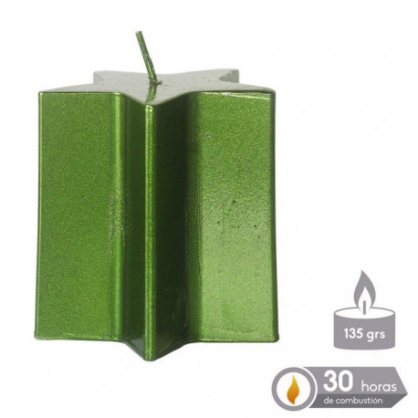 Candle de estrela verde de Natal 7 x 7,50 cm