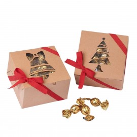 Kraft Box Bell and Tree 15 Chocolates 10x10x6,4cm