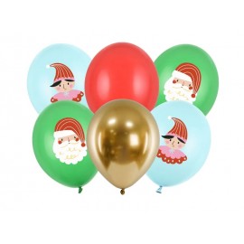 6 balões de Natal 30 cm