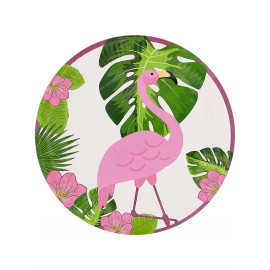 8 Platos Tropical Flamingos 23 cm