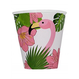 8 Copos Tropical Flamingos