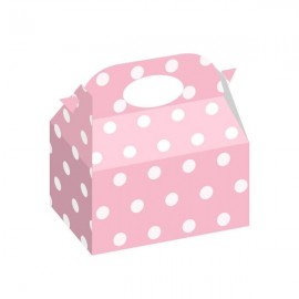 Caixa de bolinhas rosa claro