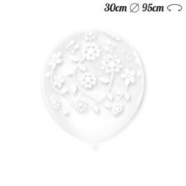 Balões Transparentes Casamento Flores Redondo 32 cm