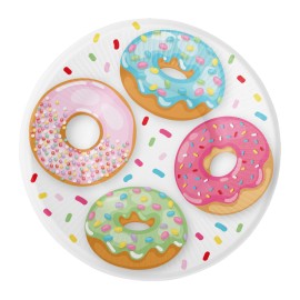 8 Platos Donut Time 18 cm