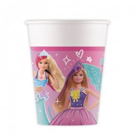 8 Vasos Barbie de Papel 250 ml