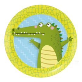 8 pratos de crocodilo 18 cm