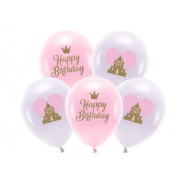 5 Globos Happy Birthday Princesa 33 cm