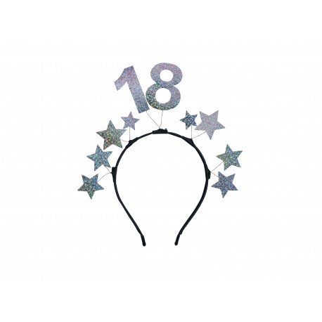 Diadema con Estrellas 18 Plata