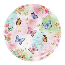 8 Platos Mariposas 18 cm