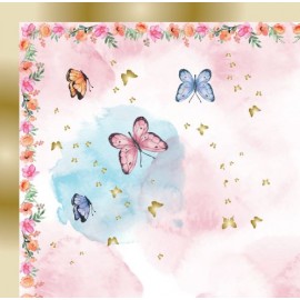 16 Sirveretas Mariposas 33 cm
