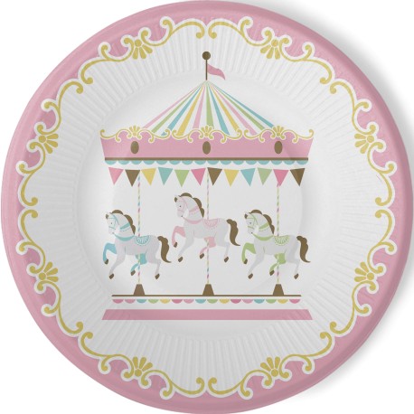 8 Platos Carrusel 23 cm