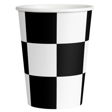 8 Copos de verificação em preto e branco