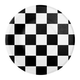 8 pratos em preto e branco 18 cm