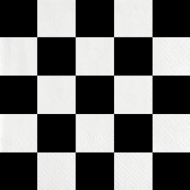 18 guardanapos em preto e branco 33 cm