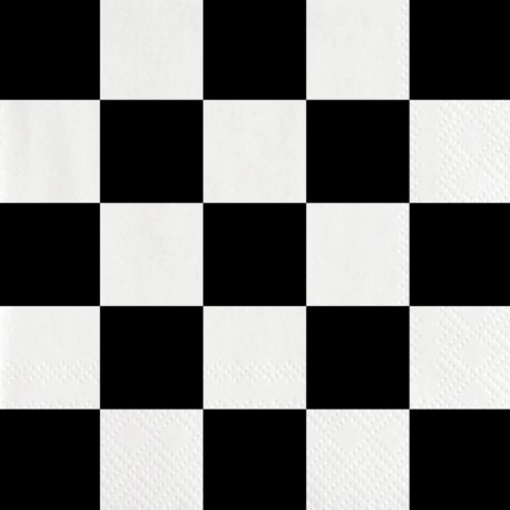 18 Guardanapos Branco e Preto 33 cm