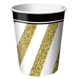 8 Vasos Negro y Oro