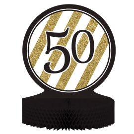 Centro de Mesa 50 Negro y Ouro