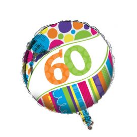 Globo 60 Rayas y Puntos 45 cm